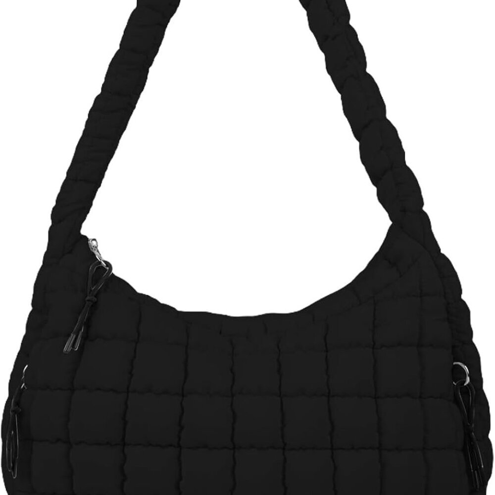 Quilted Bag for Women - Large Crossbody Bag, Lightweight Nylon Puffy Carryall Ho
